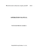 Предварительный просмотр 1 страницы TIANJIN BAILI ERTONG MACHINERY XZA Series Operation Manual