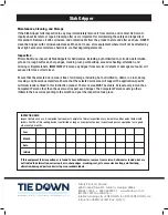 Предварительный просмотр 4 страницы TIE DOWN 70818 Installation And User