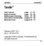 Preview for 2 page of Tieman Optelec Traveller+ User Manual