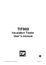 TIF TIF900 User Manual preview