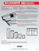 Предварительный просмотр 2 страницы Tiffen Saunders M3 Series Specification Sheet