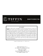 Preview for 3 page of Tiffin Motorhomes 2015 Phaeton Owner'S Manual