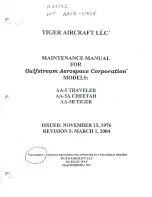 Preview for 1 page of Tiger Aircraft AA-5 TRAVELER Maintenance Manual