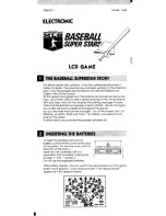 Tiger Electronic Toys Electronic Baseball Super Stars LCD Game 7-866 Instruction Manual preview