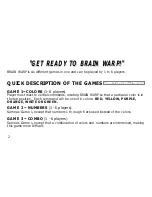 Preview for 2 page of Tiger Electronics Brain Warp 7-579 Manual