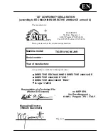 Preview for 3 page of Tiger 370 CNC--MR Use And Maintenance Manual