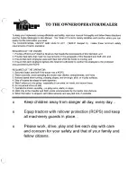 Preview for 31 page of Tiger TG3061 Operator'S Manual