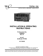 Предварительный просмотр 1 страницы TIL TDFM-136 Installation & Operating Instructions Manual