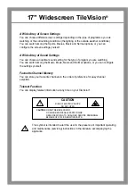 Preview for 2 page of TileVision TV/17/FR Operating Instructions Manual