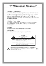 Предварительный просмотр 2 страницы TileVision TV/17/FR2 Operating Instructions Manual