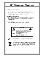 Предварительный просмотр 2 страницы TileVision TV/17/FR4/PS Operating Instructions Manual