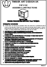 Предварительный просмотр 1 страницы TIMBER ART DESIGN FHF 013C Assembly Instructions Manual