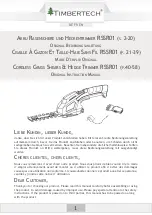 Preview for 1 page of Timbertech RSSR01 Original Instruction Manual