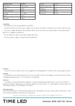 Preview for 2 page of TIME LED 781234 Installation And Operating Instructions