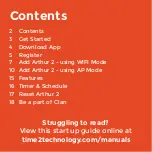 Preview for 2 page of Time2 Arthur 2 Startup Manual