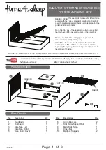 Time4Sleep HAMILTON OTTOMAN STORAGE BED Assembly Instructions Manual preview