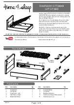 Time4Sleep RHAPSODY OTTOMAN LIFT UP BED Assembly Instructions Manual preview