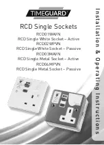 Предварительный просмотр 1 страницы Timeguard RCD01WAVN Installation & Operating Instructions Manual