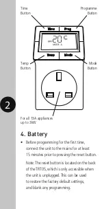 Предварительный просмотр 3 страницы Timeguard TRT05 Installation & Operating Instructions Manual