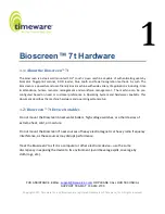 Preview for 3 page of timeware Bioscreen 7t User Manual