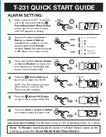 Preview for 2 page of Timex T231 Quick Start Manual