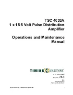 Timing Solutions TSC 4033A Operation And Maintenance Manual preview