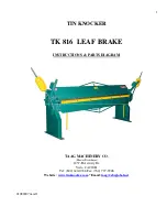 Предварительный просмотр 1 страницы Tin Knocker TK 816 Instructions & Parts Diagrams