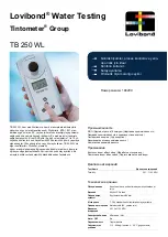 Preview for 1 page of Tintometer Lovibond TB 250 WL Quick Start Manual