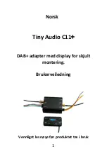 Предварительный просмотр 1 страницы Tiny  Audio C11+ User Manual