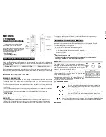 Предварительный просмотр 1 страницы TIP TEMPerature Products METINF005 Operating Instructions