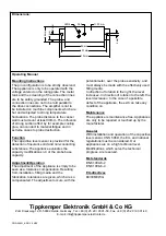 Preview for 2 page of Tippkemper CNS-506D Operating Manual