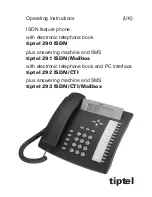 Предварительный просмотр 1 страницы TIPTEL 290 ISDN Operating Instructions Manual