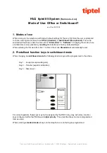 Предварительный просмотр 1 страницы TIPTEL 85 System Faq