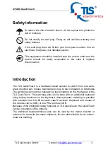 Preview for 3 page of TIS electronics QuickTouch 875250 User Manual