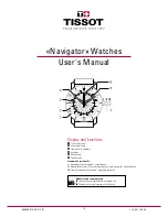 Tissot NAVIGATOR WATCHES User Manual preview