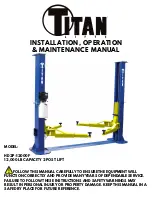 Titan Lifts HD2P-12000F Installation, Operation & Maintenance Manual preview