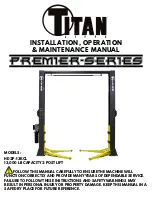 Preview for 1 page of Titan Lifts HD2P-13KCL Installation, Operation & Maintenance Manual