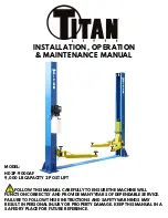 Preview for 1 page of Titan Lifts HD2P-9000AF Installation, Operation & Maintenance Manual