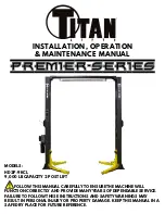 Titan Lifts HD2P-9KCL Installation, Operation & Maintenance Manual preview