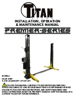 Titan Lifts PREMIER HD2P-9KFP Installation, Operation & Maintenance Manual preview