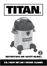 Titan 20L 1400W Wet/Dry Vacuum Cleaner Instruction And Safety Manual предпросмотр