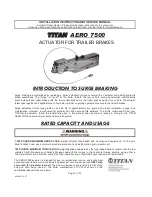 Предварительный просмотр 1 страницы Titan AERO 7500 Installation, Instruction And  Service Manual