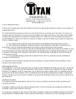 Предварительный просмотр 2 страницы Titan MPJ-1500 Installation, Operation & Maintenance Manual