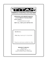 Предварительный просмотр 1 страницы Titan TA-109 Operating And Service Manual