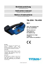 Предварительный просмотр 1 страницы Titan TA 250 Instruction Manual