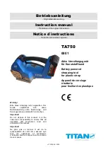 Предварительный просмотр 1 страницы Titan TA750 Instruction Manual