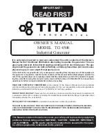 Preview for 2 page of Titan TG 4500 Owner'S Manual