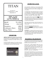 Preview for 3 page of Titan TG 4500 Owner'S Manual