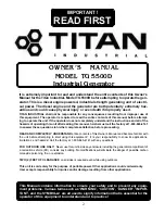 Preview for 2 page of Titan TG 5500D Owner'S Manual