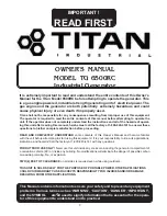 Предварительный просмотр 2 страницы Titan TG 6500 Owner'S Manual